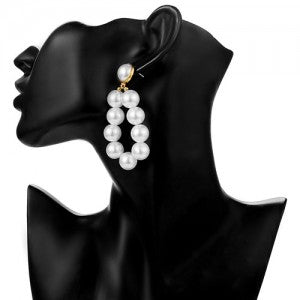 Pearl Waterdrop Earrings-Silver